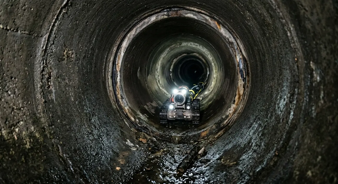 Robotic sewer camera inspecting pipe interior for Sewer Line Repair in Decorah